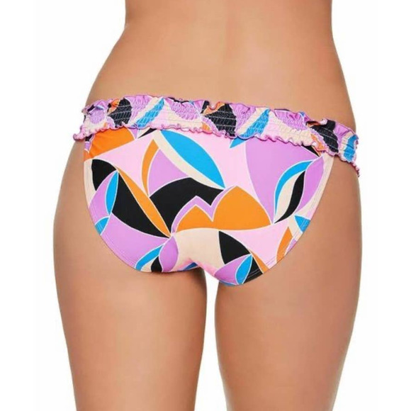 Salt & Cove Retro Print Smocked Hipster Bikini Bottom - L - Picture 6 of 6